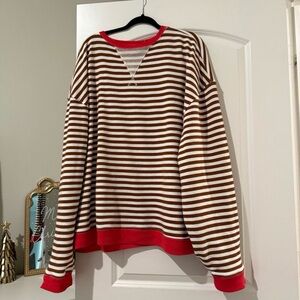 NWT Free People oversized crewneck in Coffee